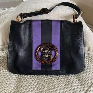 GUCCI Tom Ford Snake Shoulder Bag Purple and Black
